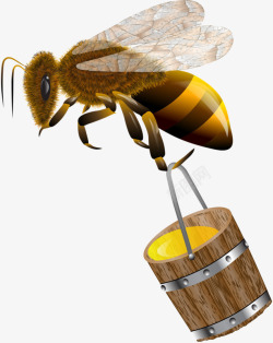 勤劳的园丁卡通手绘蜜蜂高清图片