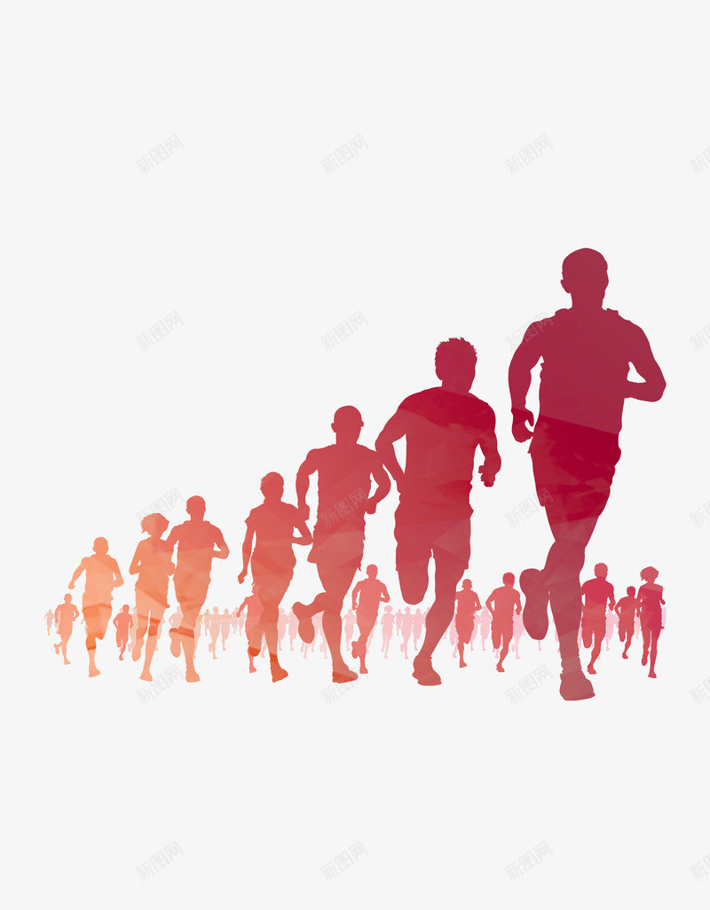 众人跑步png免抠素材_新图网 https://ixintu.com 众人 体育 动运 赛跑 跑步