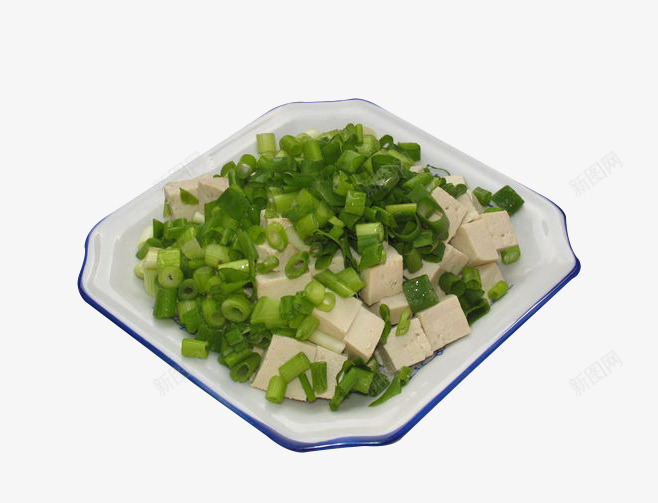 小葱拌豆腐png免抠素材_新图网 https://ixintu.com 产品实物 凉拌 美味 菜肴 葱 豆腐