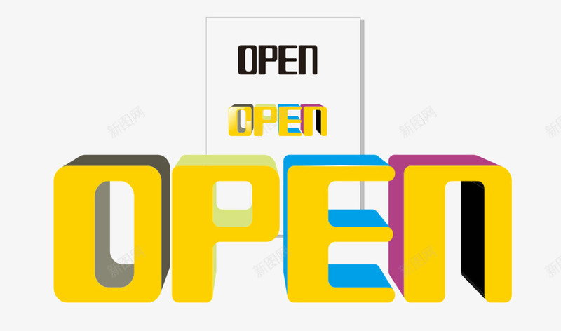 OPEN字体png免抠素材_新图网 https://ixintu.com 其他 常用字体 广告设计 矢量设计 设计