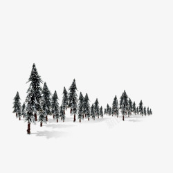下雪的树林素材