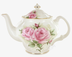 印花瓷茶壶陶器茶壶高清图片