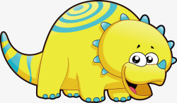 黄色蜗牛手绘卡通可爱动物黄色恐龙素矢量图高清图片