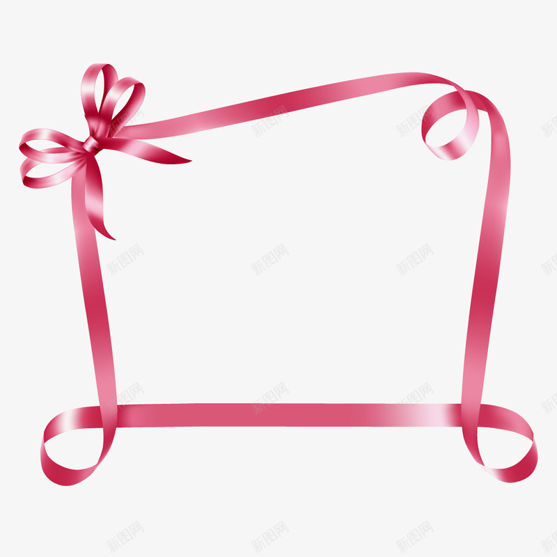 粉色礼物包装丝带png免抠素材_新图网 https://ixintu.com 丝带 礼物包装 粉色