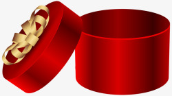 红色圆形礼品盒素材