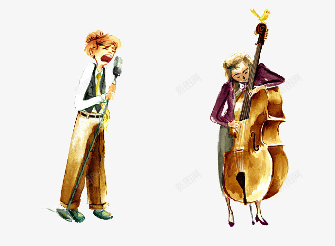 大提琴和歌声png免抠素材_新图网 https://ixintu.com 伴奏 合奏 大提琴 歌手
