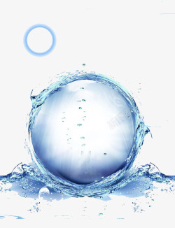 圆圆的被水包围的球高清图片