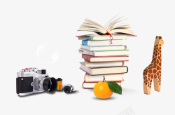 书本和照相机素材