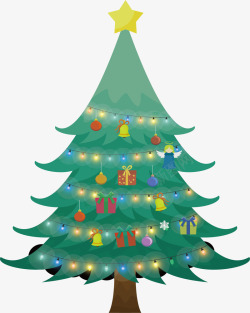 清新圣诞节彩灯圣诞节发光彩灯圣诞树矢量图高清图片
