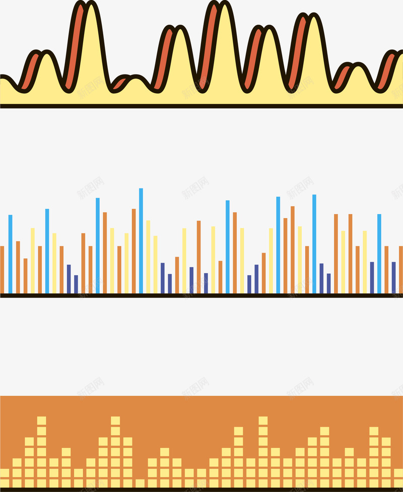 土黄色声波图png免抠素材_新图网 https://ixintu.com 声波图 声音识别 声频 波纹图 矢量素材
