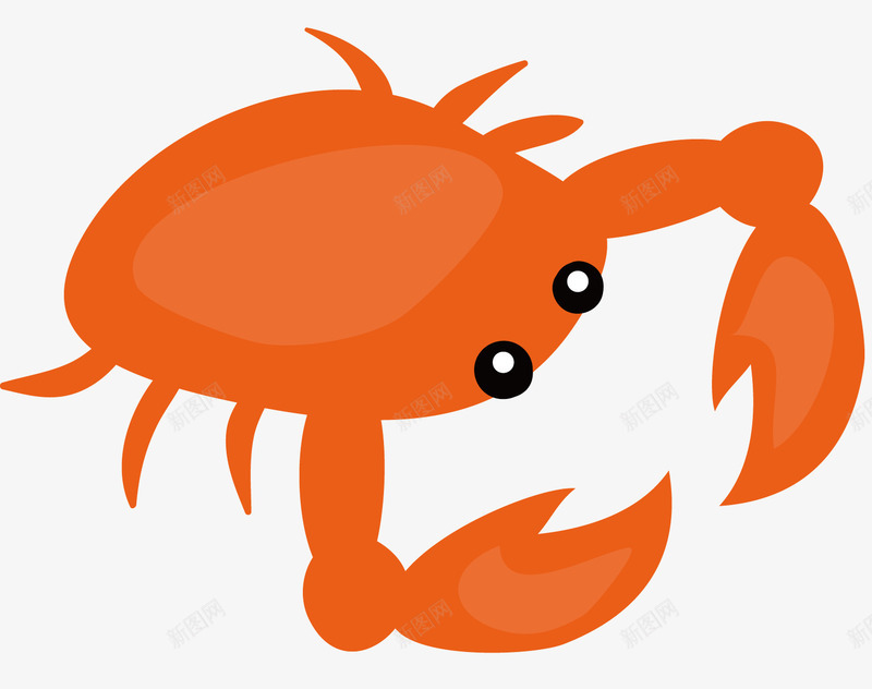 卡通小螃蟹矢量图ai免抠素材_新图网 https://ixintu.com 动物 卡通 卡通螃蟹 小螃蟹 海鲜 红色的螃蟹 矢量图