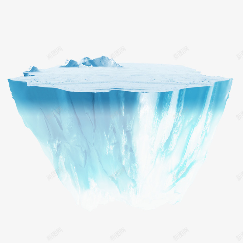 夏日冰山元素psd免抠素材_新图网 https://ixintu.com 冰山 夏季 模型 蓝色清凉素材