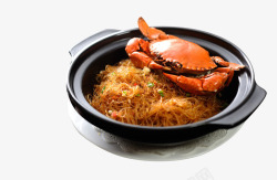 粉丝蟹汤煲碗里的粉丝蟹煲高清图片