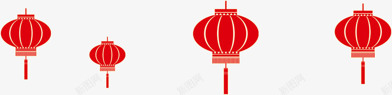 中国风剪纸红色灯笼psd免抠素材_新图网 https://ixintu.com 中国风 剪纸 新年 灯笼 红色