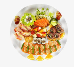 日式菜品海鲜拼盘高清图片