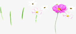 粉色文艺水彩春季花朵素材