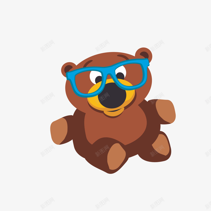 卡通戴眼镜的小熊动物矢量图ai免抠素材_新图网 https://ixintu.com 动物设计 卡通 小熊 戴眼镜 矢量图