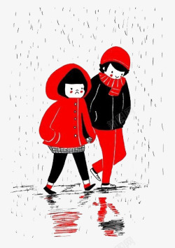雨中散步雨中散步的情侣高清图片