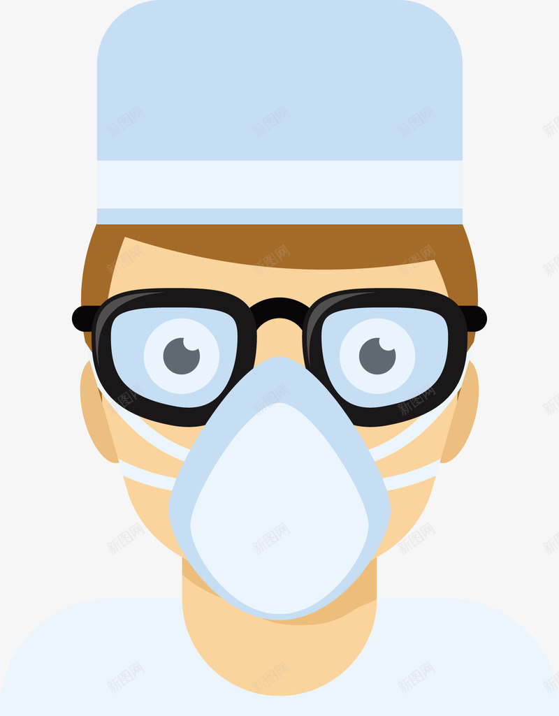 一个带着口罩的医生png免抠素材_新图网 https://ixintu.com 医生 口罩 带着口罩的医生 戴口罩 矢量医生