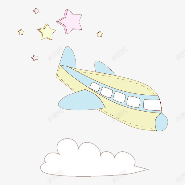 一架飞机png免抠素材_新图网 https://ixintu.com 卡通 天空 客机 手绘 插图 白云 简笔 飞机轨迹 飞行物