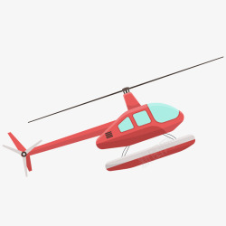 卡通红色的直升飞机矢量图素材
