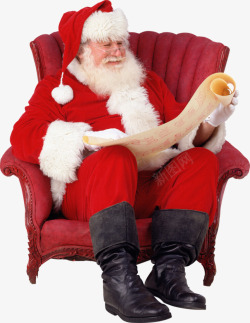单沙发圣诞老人沙发礼物单高清图片