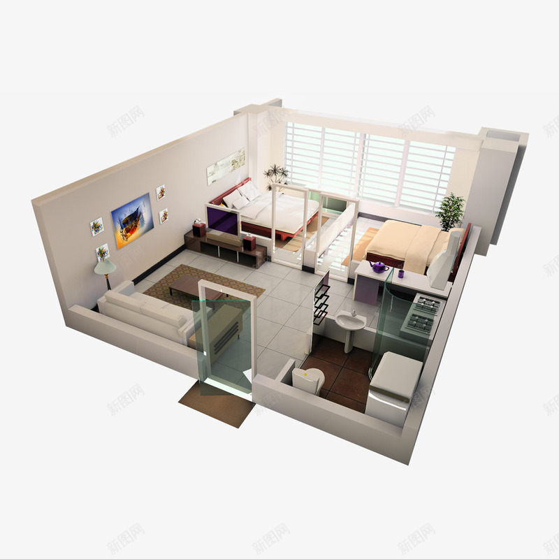 室内效果图png免抠素材_新图网 https://ixintu.com 3D室内模型 3D效果图 室内效果图 室内模型 房子 效果图 模型屋