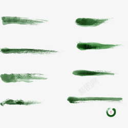 水粉点组合水粉笔触绿色多种高清图片