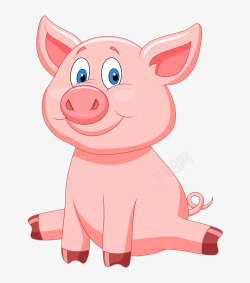 微笑的猪手绘猪蹄创意高清图片