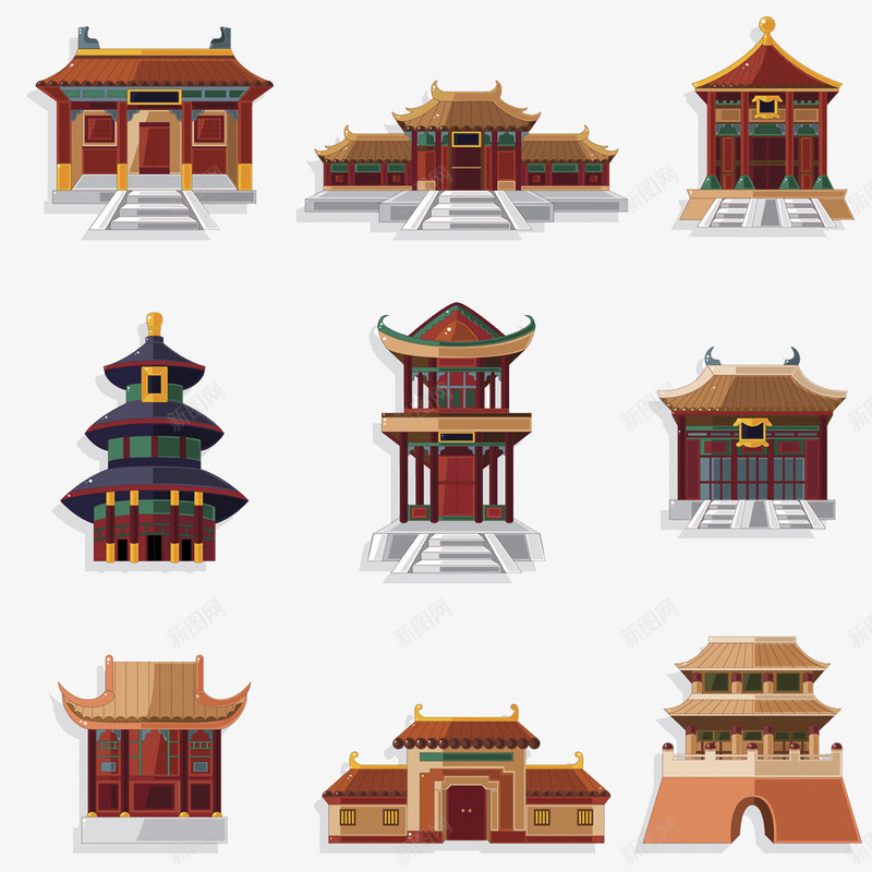 中国古建筑png免抠素材_新图网 https://ixintu.com 中国风 古代铺子 建筑 装饰