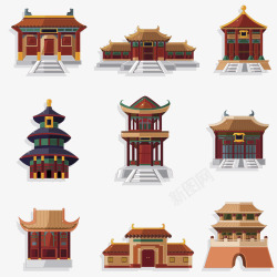 装饰矢量商铺中国古建筑高清图片