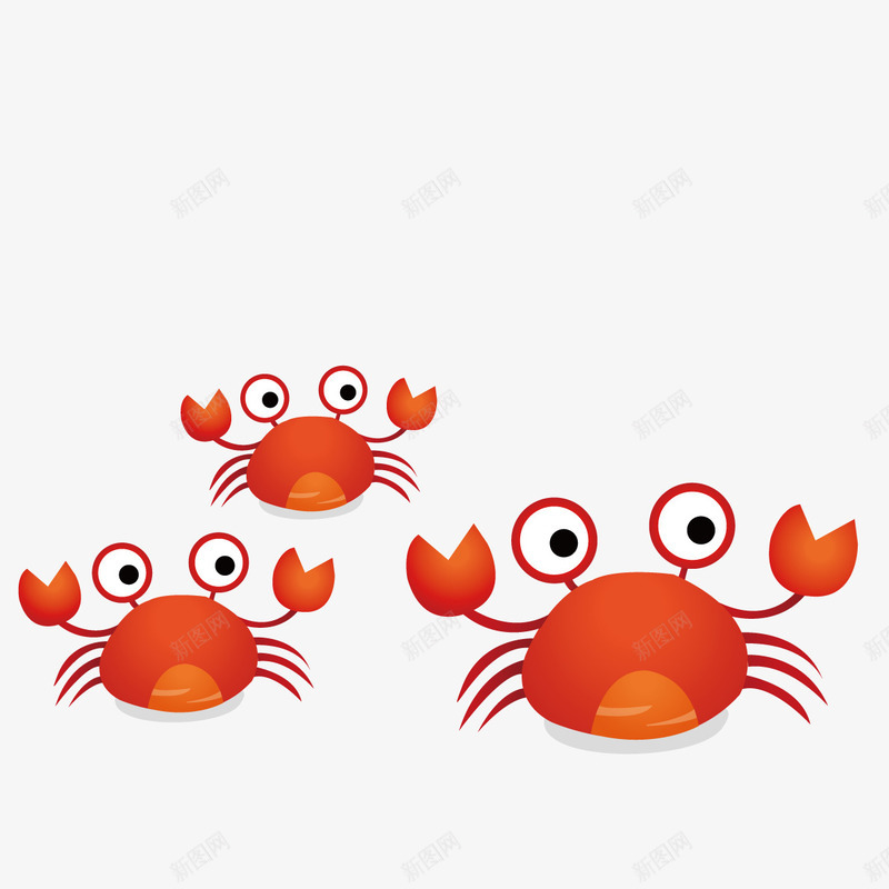 卡通螃蟹海鲜png免抠素材_新图网 https://ixintu.com 卡通 海鲜 螃蟹