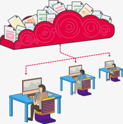 红色云计算素材