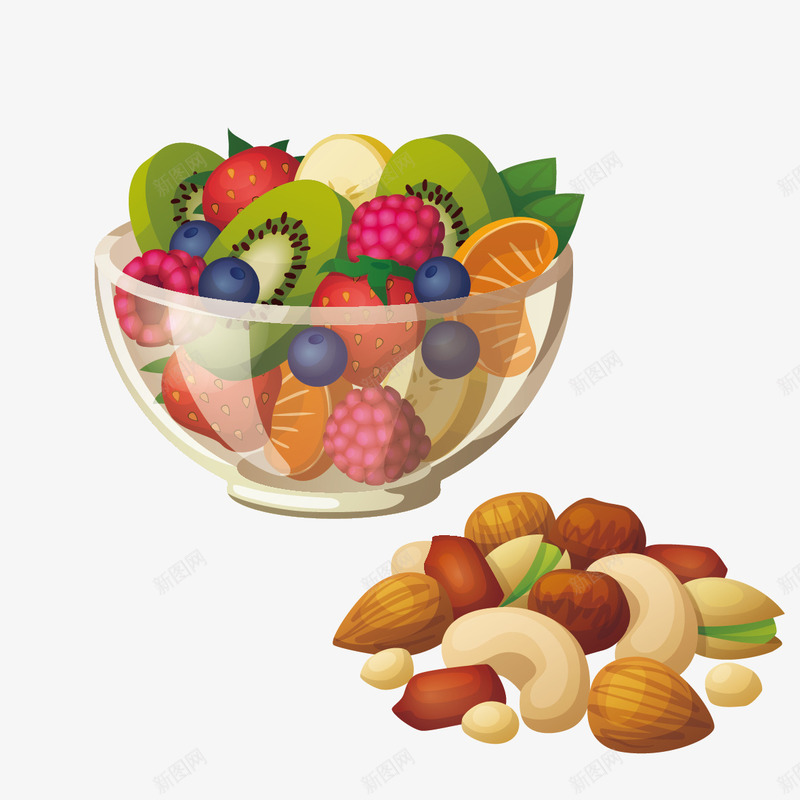 水果沙拉早餐png免抠素材_新图网 https://ixintu.com png素材免费下载 坚果 早餐 水果沙拉 素材海报