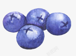 卡通手绘水果装饰海报蓝莓素材
