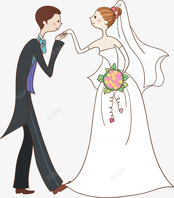 婚庆人物png免抠素材_新图网 https://ixintu.com 喜庆 夫妻 情侣 插画 求婚 结婚