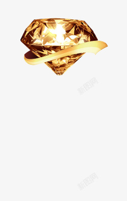 彩带黄色钻石闪亮效果高清图片