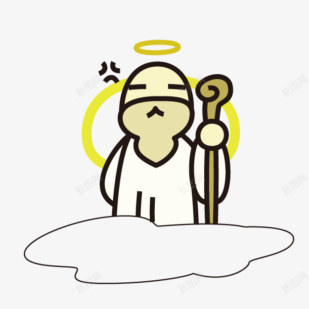 卡通手绘天使png免抠素材_新图网 https://ixintu.com 卡通 卡通天使 卡通老人 天使 老人 老人天使