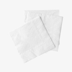 白色餐巾纸三张折成正方形的白色吸油纸高清图片