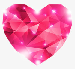 粉色背景下的心形图片钻石爱心高清图片