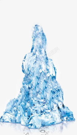 不规则冰块图片蓝色透明不规则冰块高清图片