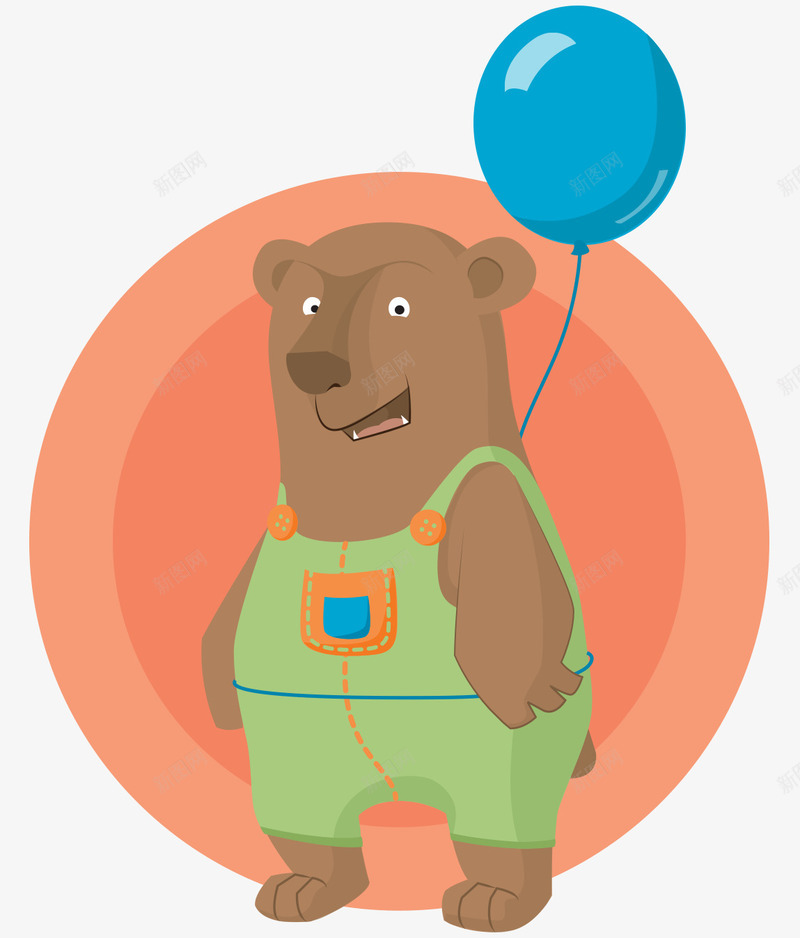 卡通手绘可爱拿气球小熊矢量图ai免抠素材_新图网 https://ixintu.com 卡通的动物 可爱的小熊 手绘的小熊 拿气球的小熊 矢量图