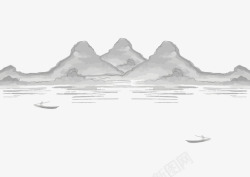 拼搏与山水创意图手绘山水画矢量图高清图片