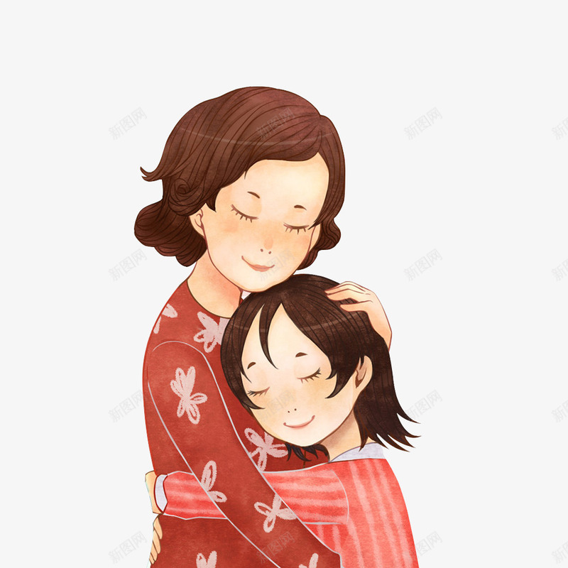 卡通抱着孩子的母亲png免抠素材_新图网 https://ixintu.com 孩子 手绘 拥抱 插画设计 母与女 母亲节 母女 水彩 节日