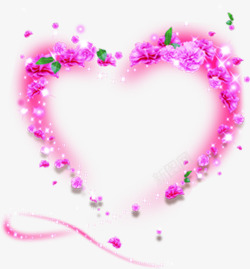 粉玫瑰心形图案素材