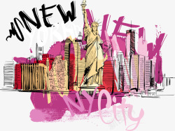 女神纽约自由女神像插画矢量图高清图片