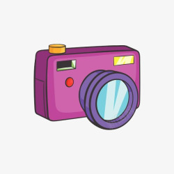 粉紫色相机简笔画素材