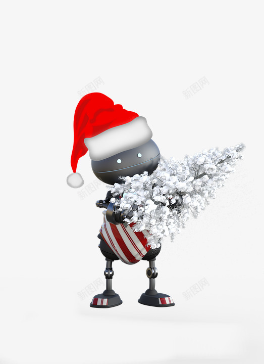 黑色圣诞老人png免抠素材_新图网 https://ixintu.com 圣诞 圣诞老人 圣诞节 机器人 杉木 雪