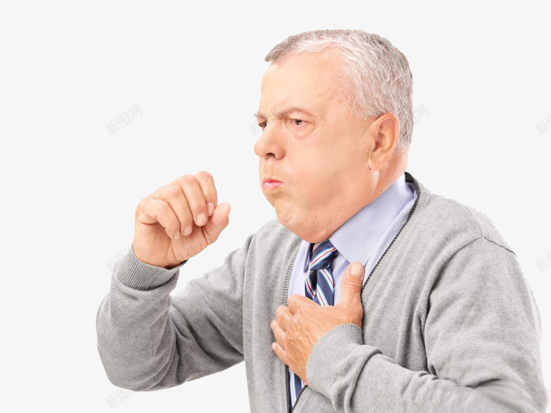 咳嗽的老人png免抠素材_新图网 https://ixintu.com 卡通 咳嗽 生病 生病的老人 老人 难受