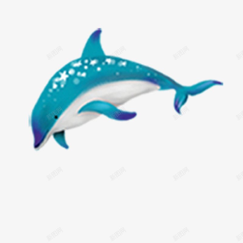 蓝色海豚可爱png免抠素材_新图网 https://ixintu.com 卡通动物 可爱海豚 海豚 蓝色海豚